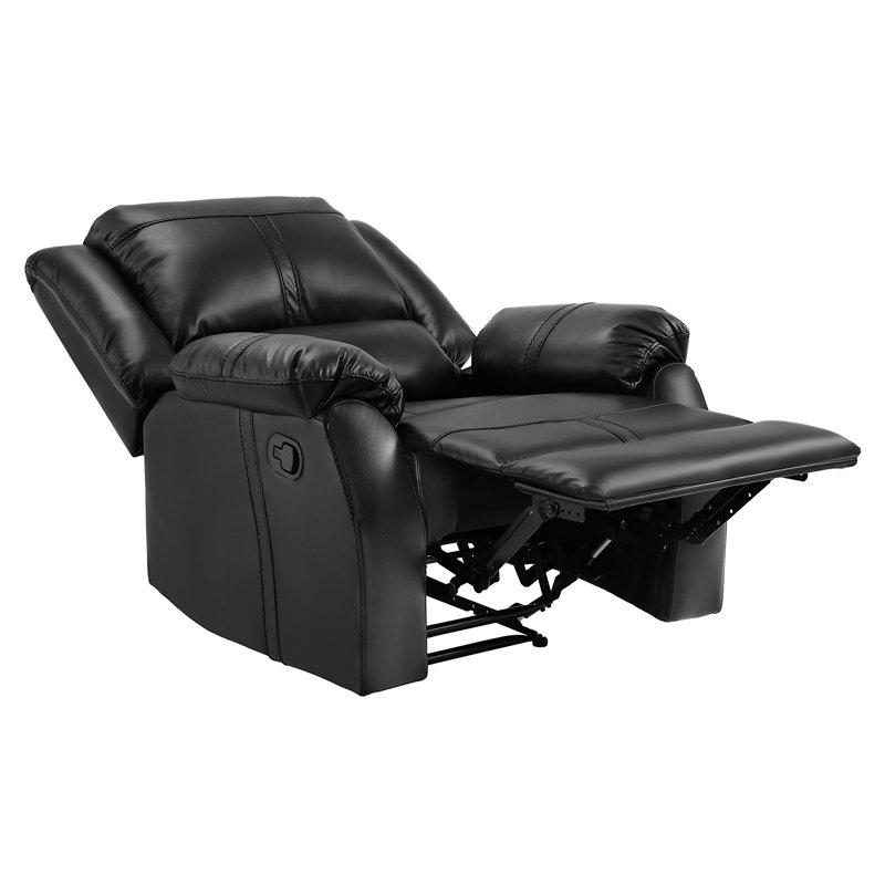 Fauteuil inclinable en cuir Jackson, Noir