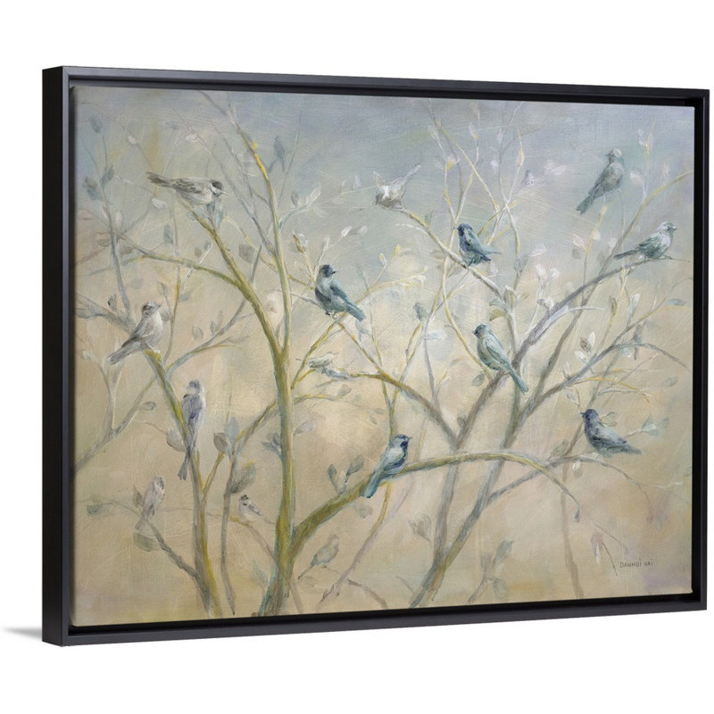 Spring Gathering - Floater Frame Print on Canvas, 13" H x 16" W x 2" D, Black Framed Canvas