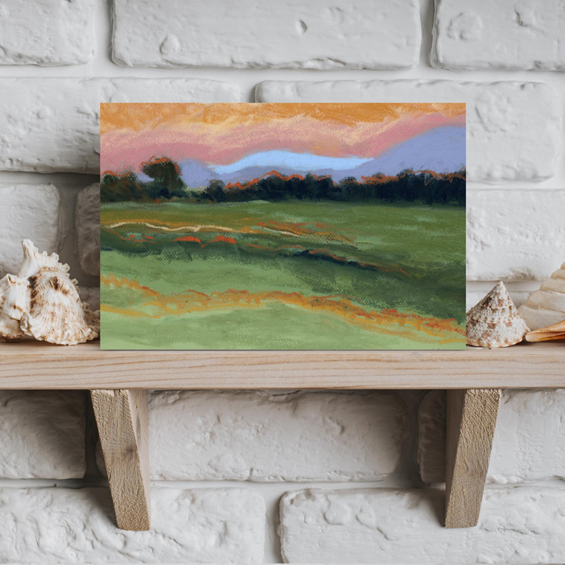 Art contemporain contemporain, paysage cheval abstrait, montagne, H 12 po x l 18 po