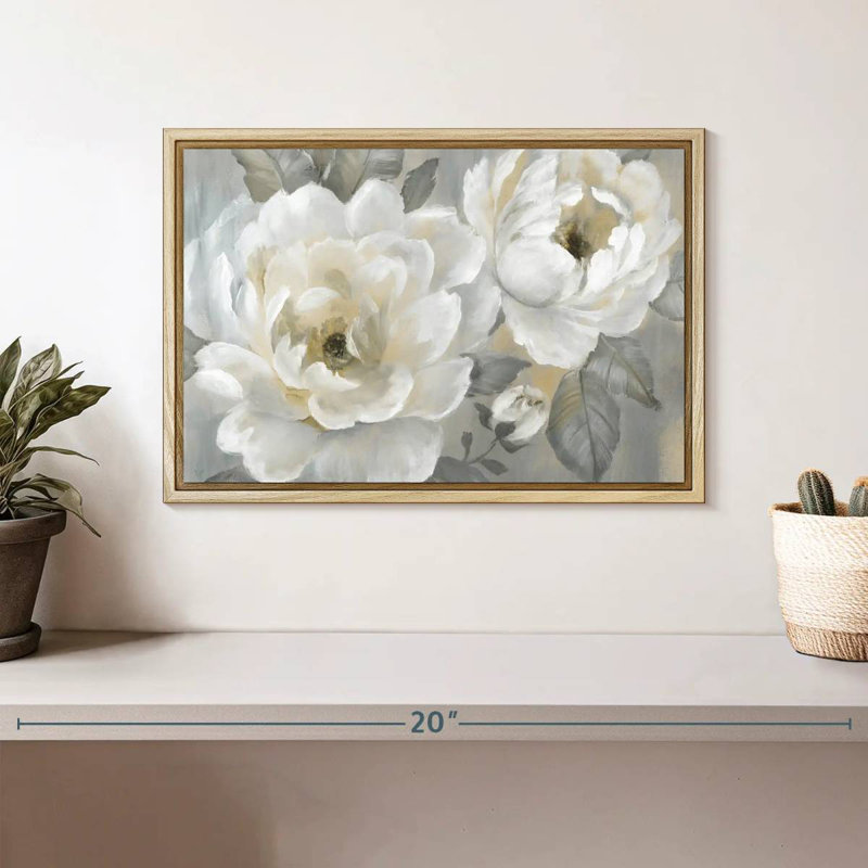 Pivoines parfaites, Cadre flottant en bois naturel, 13 po x 9 po
