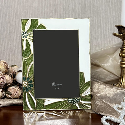 Green Enamel  Picture Frame, Rectangle