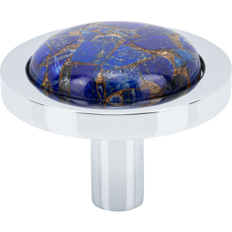 Firesky Diameter Knob, Mohave Lapis, Polished Chrome