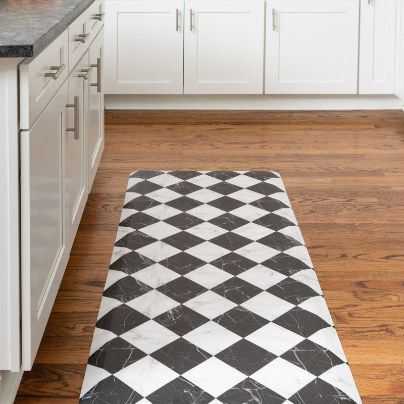 Reigo Modern Geometric Water Resistant Anti-Fatigue Non-Skid Kitchen Mat, Rectangle 2' x 5'