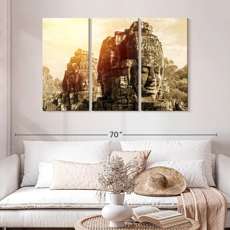 Adella, visages du temple Bayon, H 32 po x l 50 po