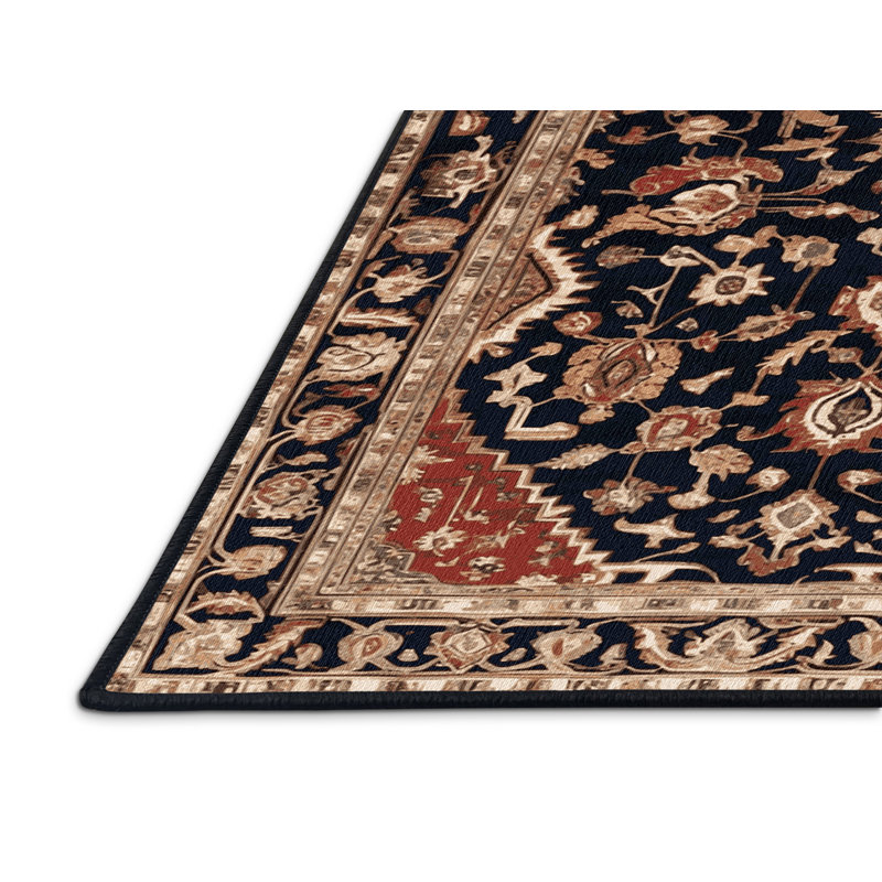 Tapis brun lavable à la machine, Rond 6 pi