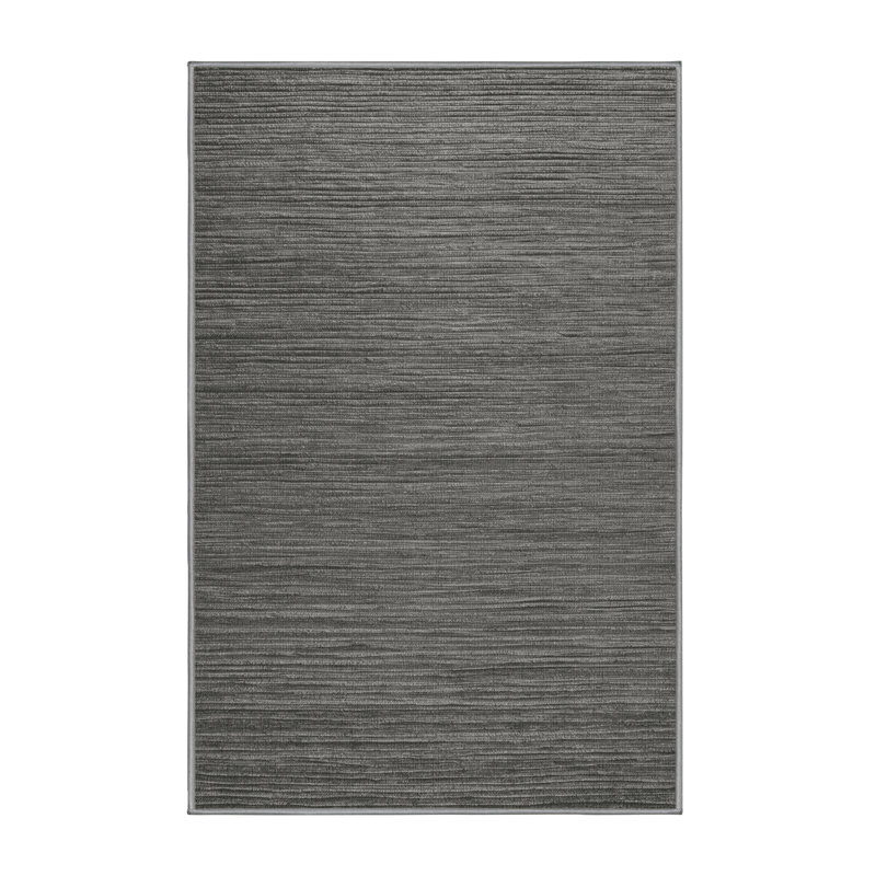 Machine Washable Solid Gray Area Rug, Runner 2' x 5'