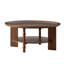 Table basse ronde transitionnelle unique à conception à broches tournées et pieds de dalle de 40 po avec tablette de rangement-1846566060