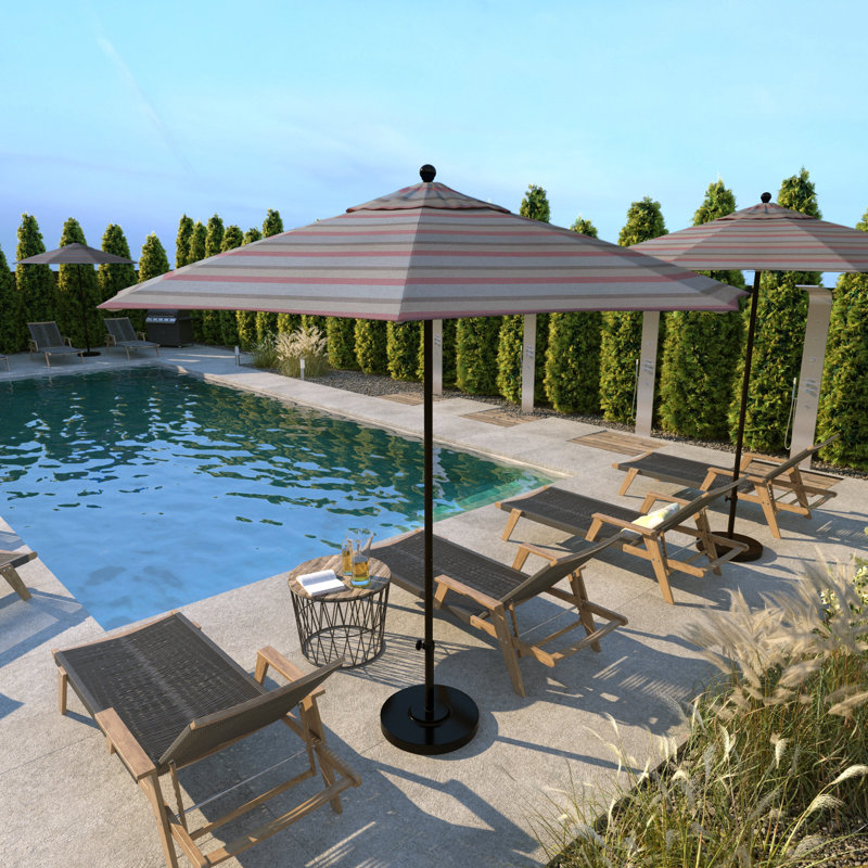 Parasol de marché commercial en aluminium 9 pi, Sunbrella® rosé Gateway
