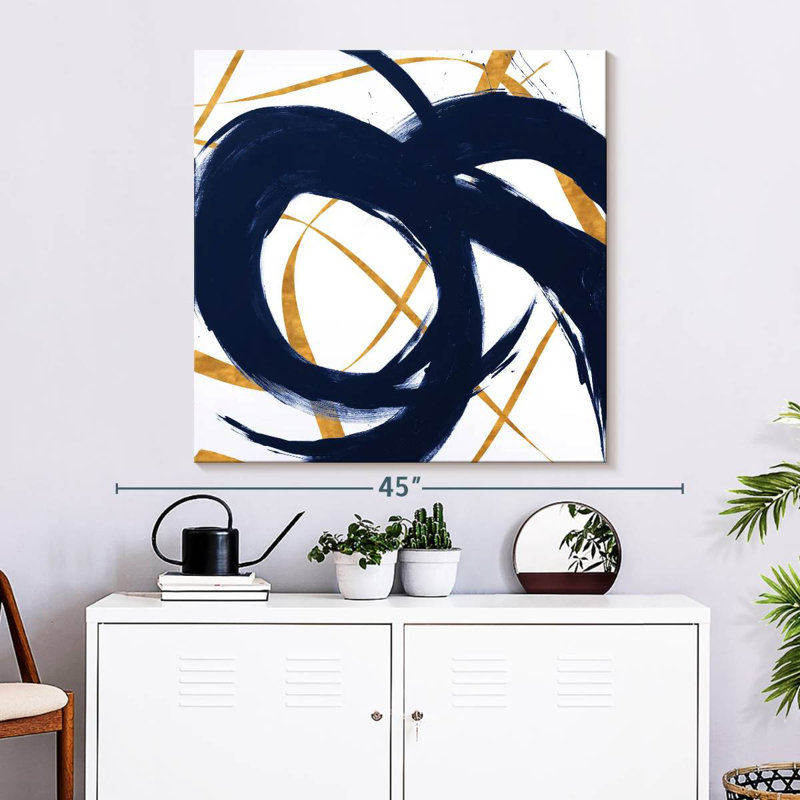 Avery Navy With Gold Strokes II