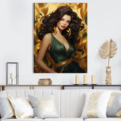 «Green and Gold Glam Woman Glory I»