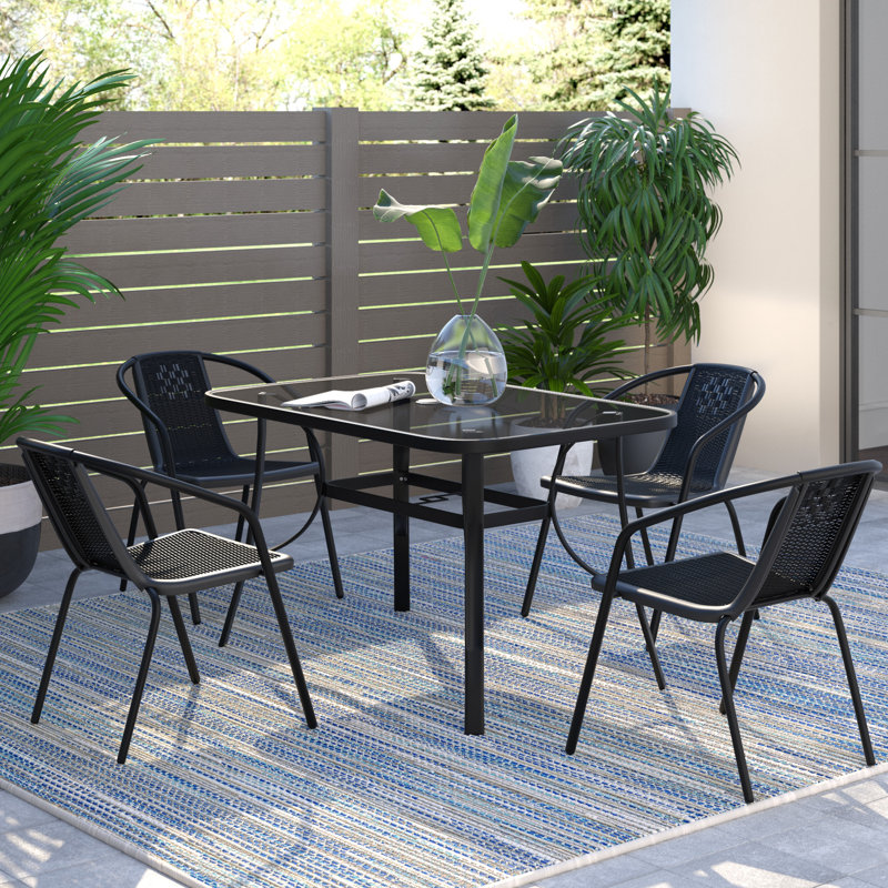 Shenzhen 4 Seater Dining Set, 70cm H x 120cm L x 80cm W