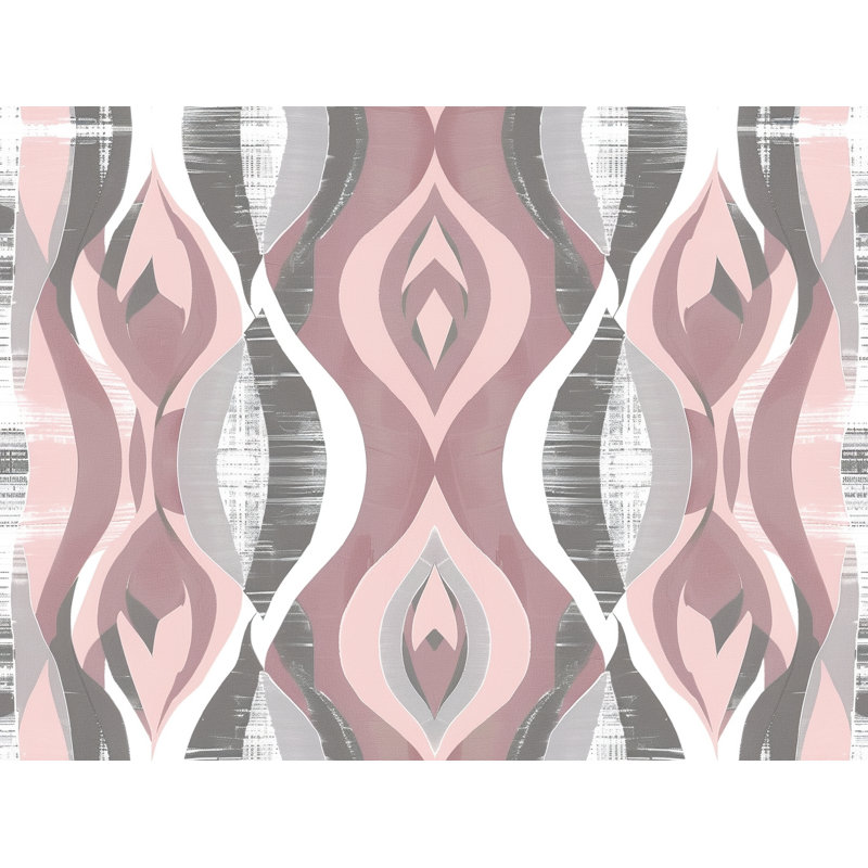 Œuvre de rideaux à motif de pétales à symétrie florale - 2 panneaux, L 20 po x L 63 po