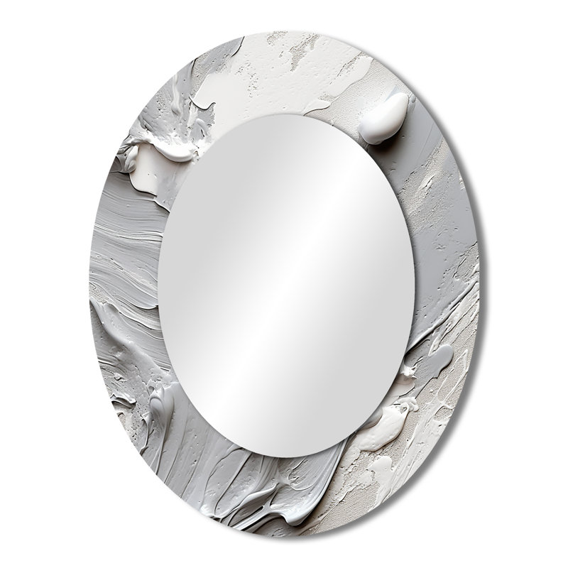 Miroir mural moderne gris et crème Harmony In Chaos I, 43 po x 33 po