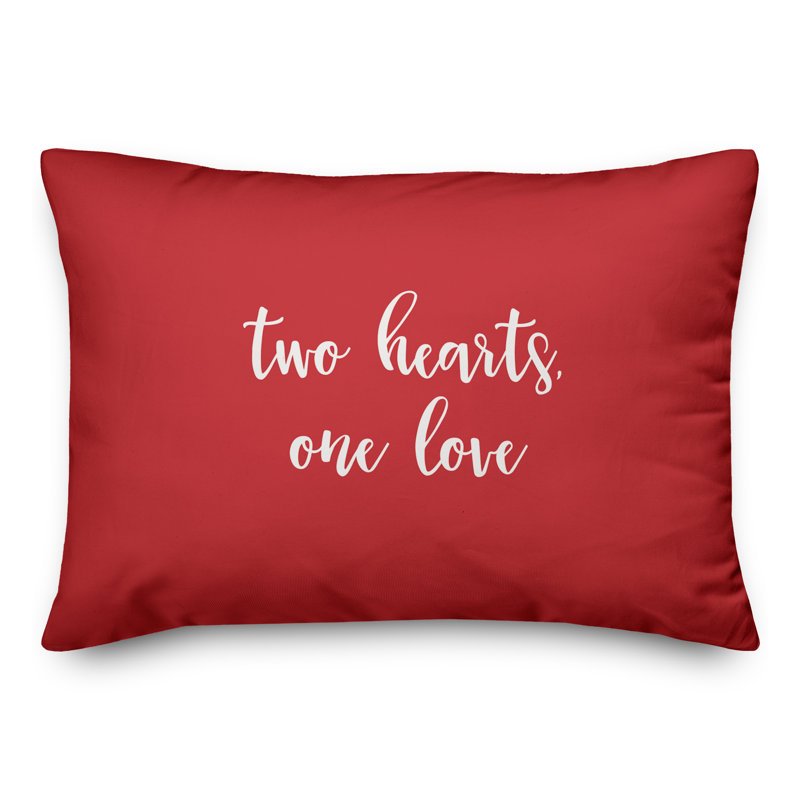  Coussin Two Hearts One Love, Rouge