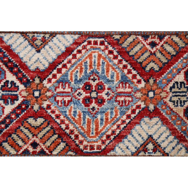 Tapis tribal Kazak fabriqué à la main à motif de légumes 5