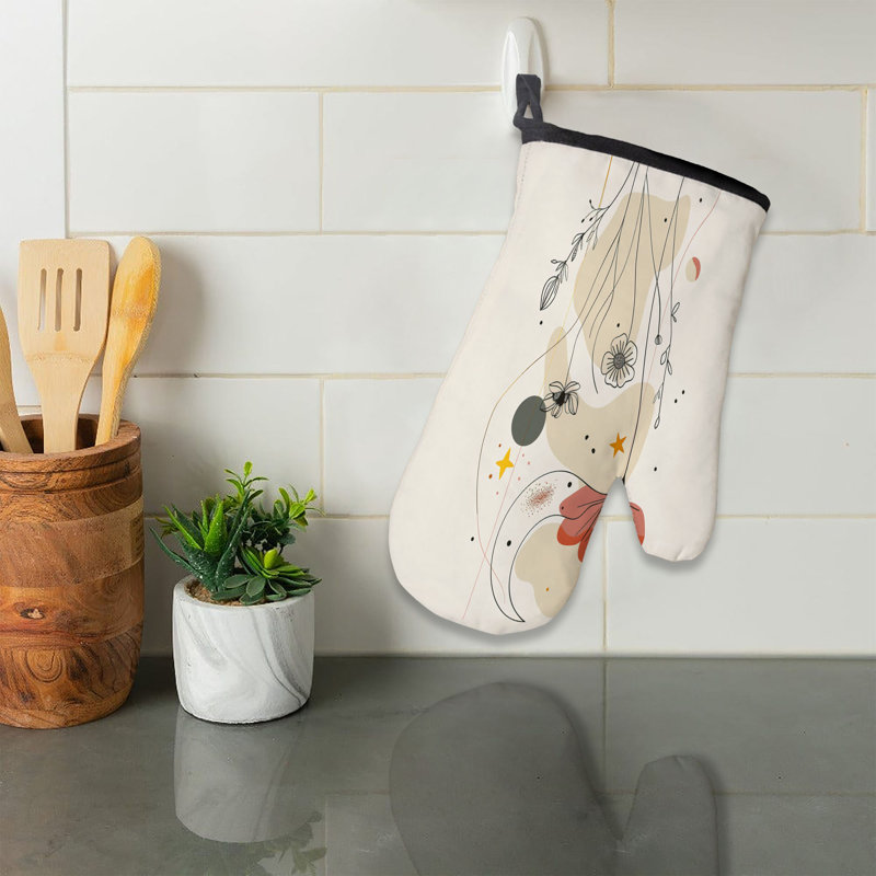 Abstract Lines Oven Mitt Cotton Twill