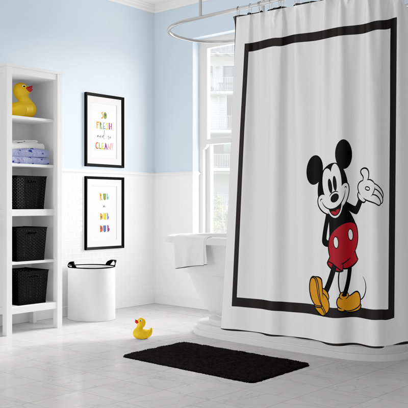 Mickey Mouse shower curtain with a classic icon