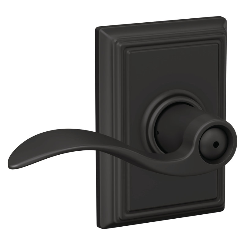 Accent Privacy Door Lever with Addison Rosette, Matte Black