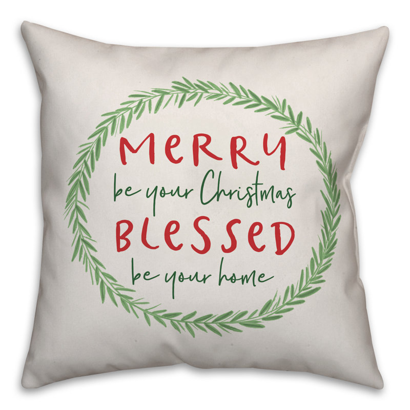  Housse de coussin Merry, 18 po x 18 po, Housse de coussin seulement - Insert