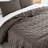 Southshore Fine Linens Brickyard Quilt Set in Dark Taupe, Lightweight Double-Brushed Microfiber Brick-Style Quilted Bedding Set with 2 Pillow Shams, King/California King-147612231-147612255