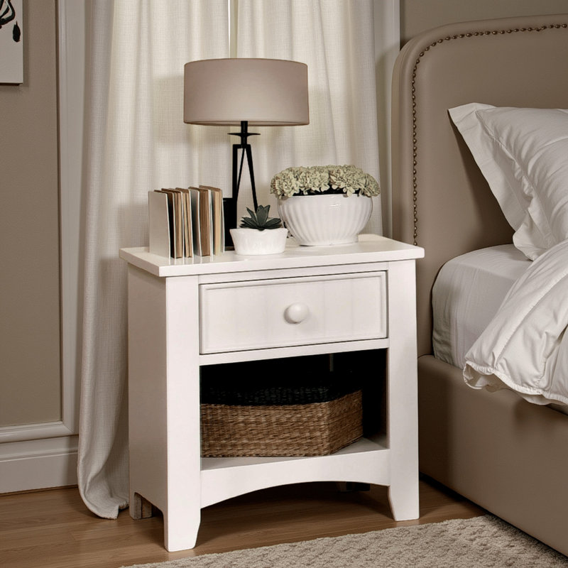 Gailyn 19'' W Wood Nightstand, White