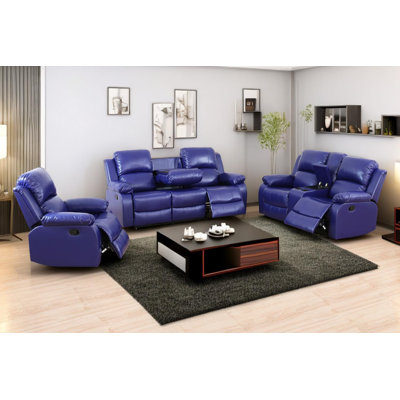 3-Piece Manual Reclining Living Room Sofa Set by Latitude Run