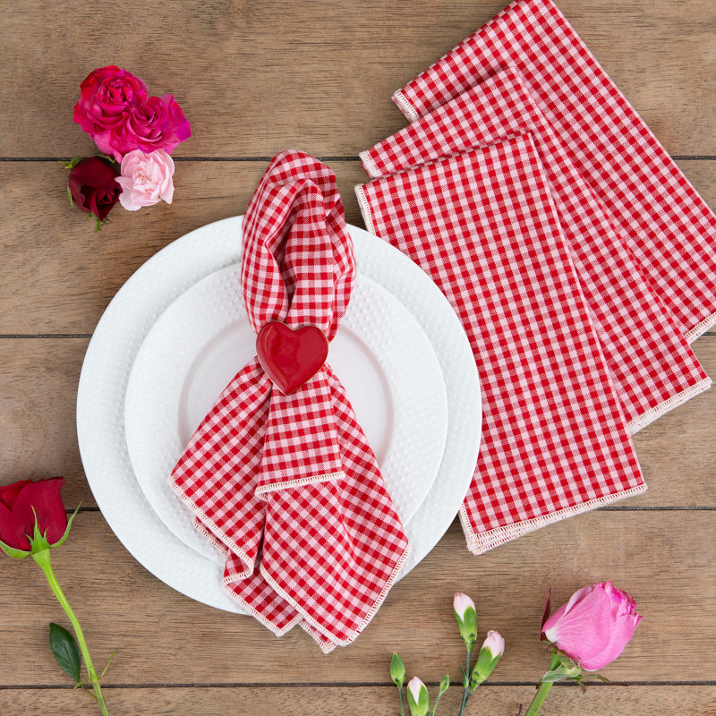  Serviette Valentine Vichy S / 4