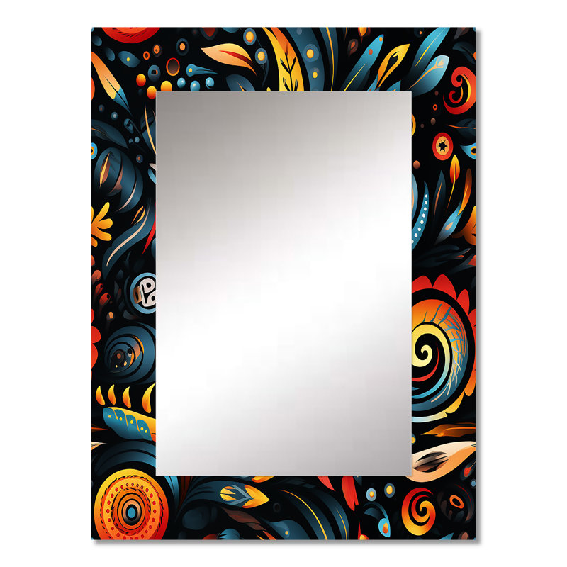Hedia - Abstract Decorative Mirror On Metal, 32 po x 24 po