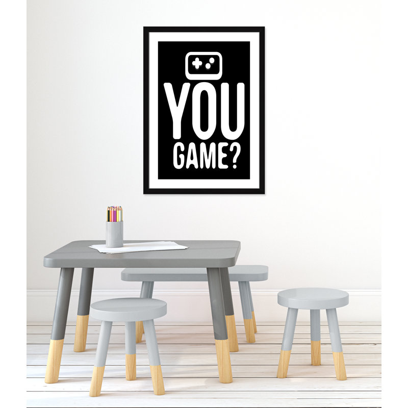 «You Game inversée», art encadré, Cadre noir, H 36,5 po x l 26,5 po x P 0,63 po