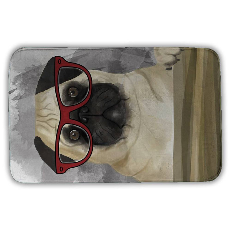 Fetrow Microfiber Non-Slip Bath Mat, 34" W x 21" L