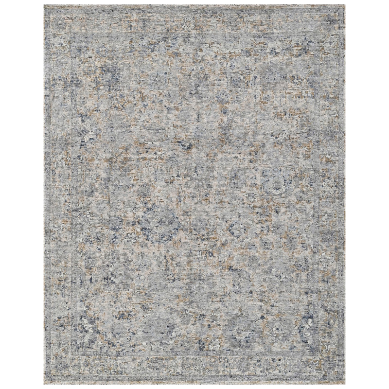 Tapis doré de haute qualité noué à la main, Rectangle 9 pi x 12 pi