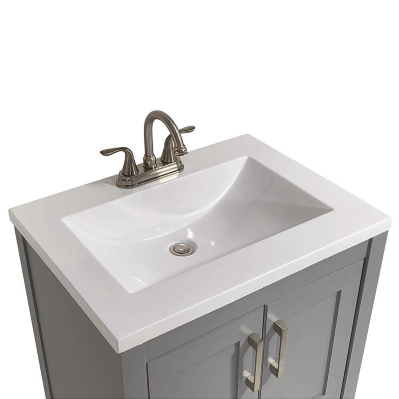 Meuble-lavabo de salle de bain simple 25 po tufino, Gris