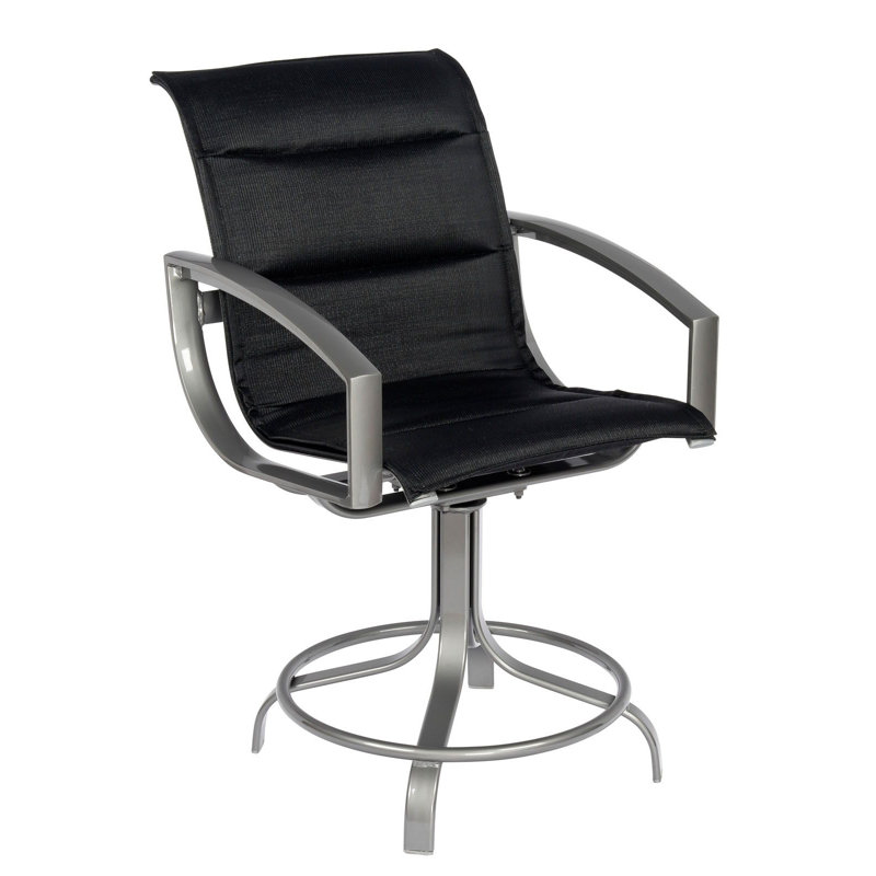 Metropolis Outdoor Swivel Bar Stool, Porcelain