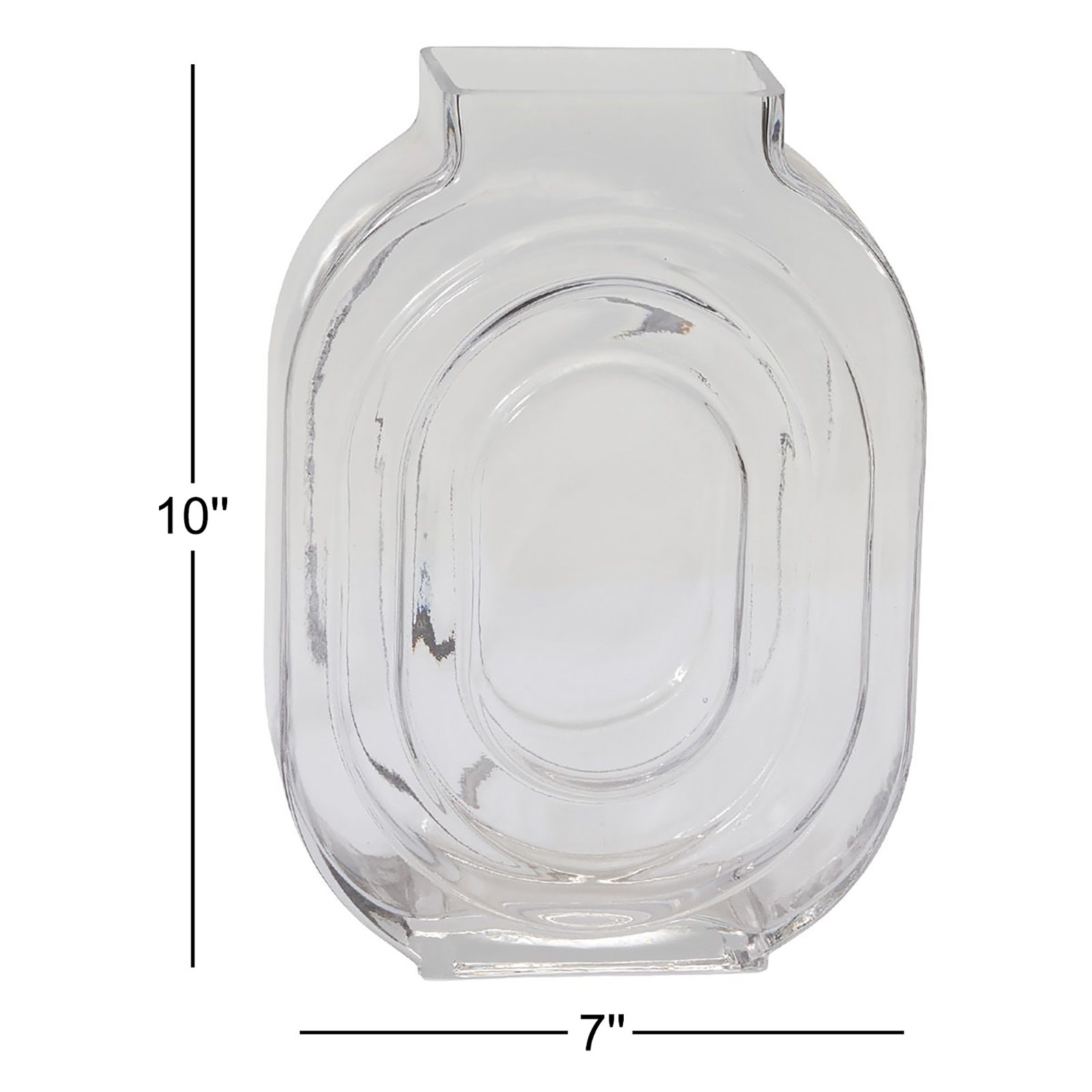 Aubart Handmade Glass Table Vase, 10" H x 7" W x 2.5" D