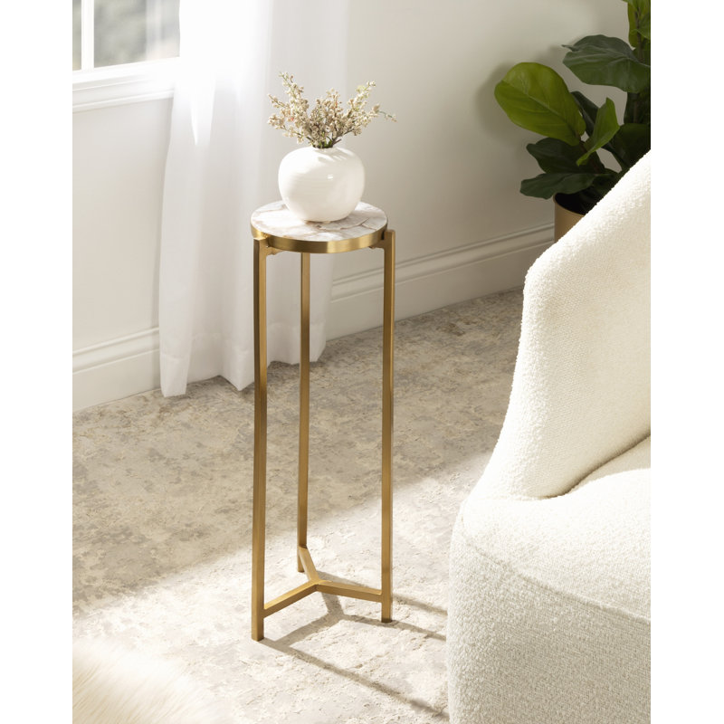 Table de bout Eveland Stone, Or, Naturel