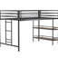 Lit mezzanine simple - structure en métal avec tablette, facile à grimper, bruit, cadre de tablette junior sécuritaire pour la chambre à coucher, économie d'espace