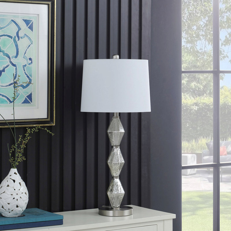 Lampe de table 29,5 "In Emil Moderne, Argent brossé