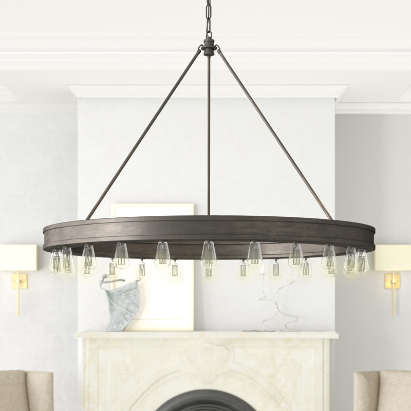 Ralph Lauren Roark 24 Light Chandelier, Aged Iron