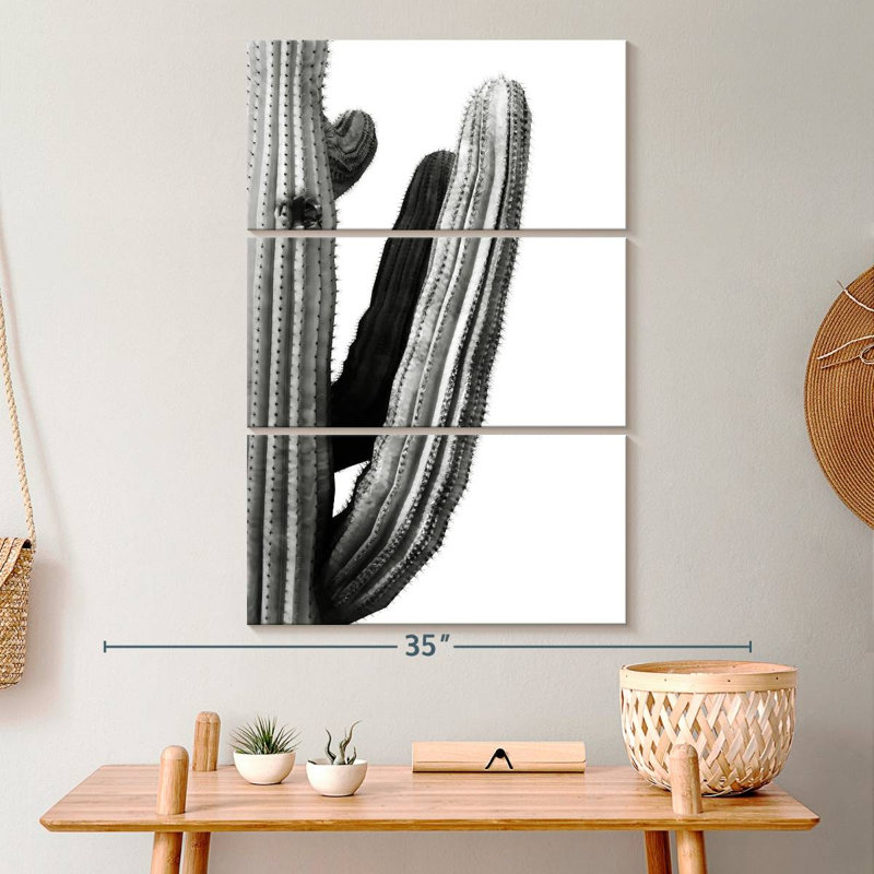 " Cactus Branch " 3 - Pieces, 23" H x 14" W x 1" D
