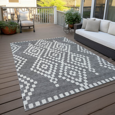 Malek Indoor/Outdoor Area Rug with Non-Slip Backing