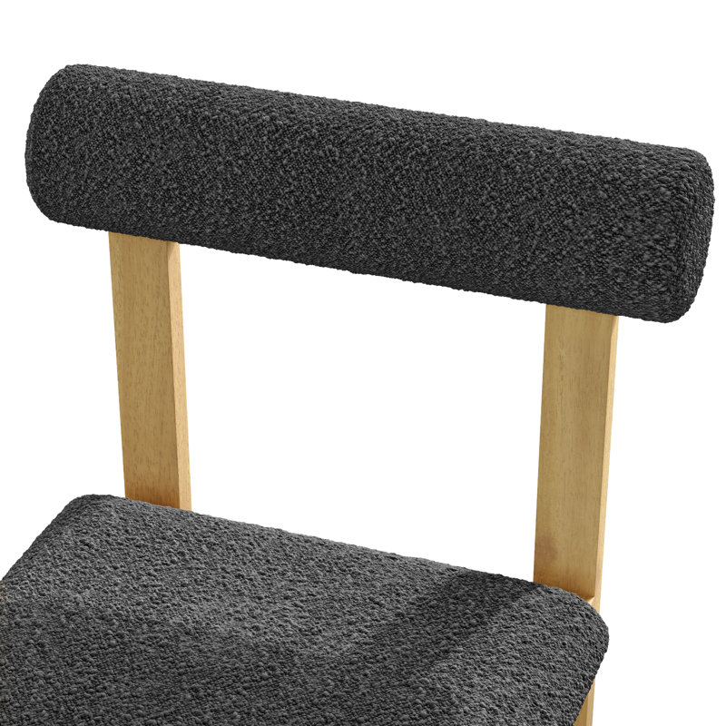 Tabouret de bar et de comptoir rembourré avec base en bois Brayden, Jaune, Noir