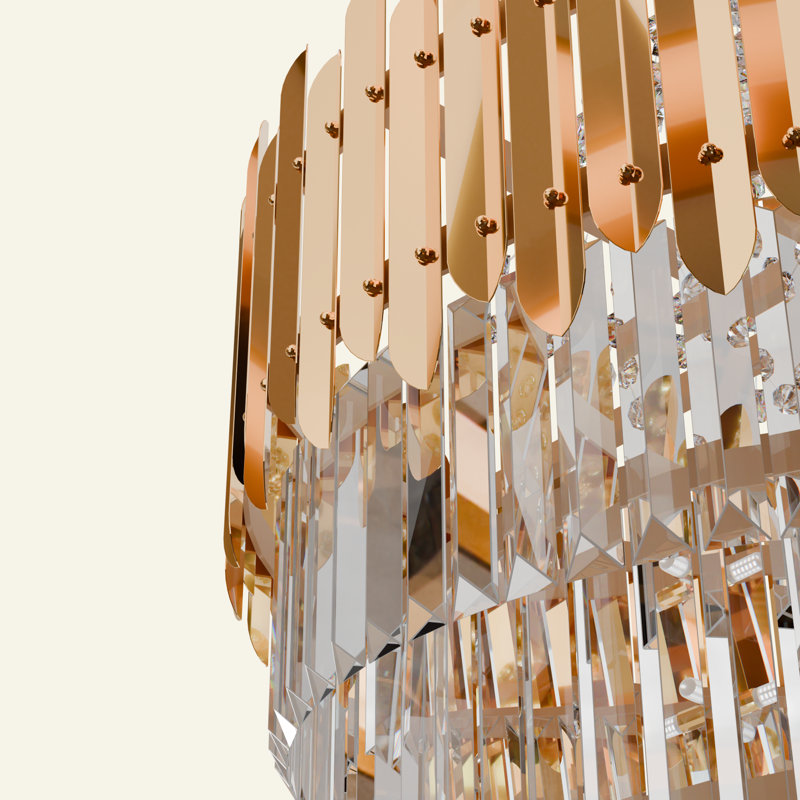 8 - Light Crystal Chandelier, 35" H x 20" W x 20" D