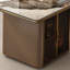 Bureau de direction rectangulaire avec tiroirs Coffee, Gold-876144932