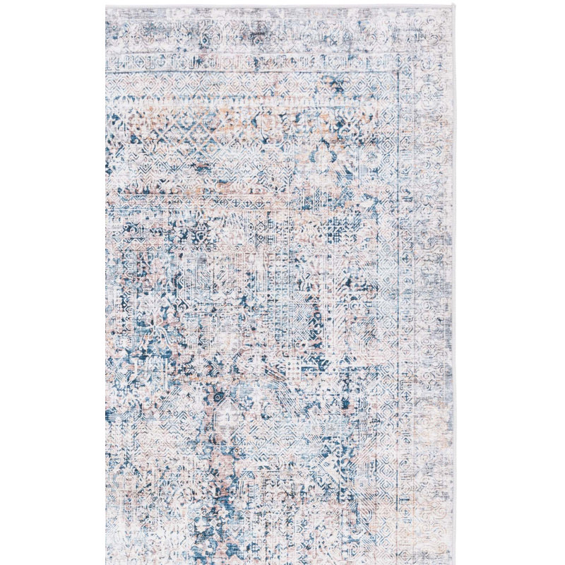 Persaud Area Rug In Navy / Beige, Rectangle 3"x 5"