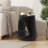 Hollow Side Table, Wood-Like Texture, Black Color-690887351
