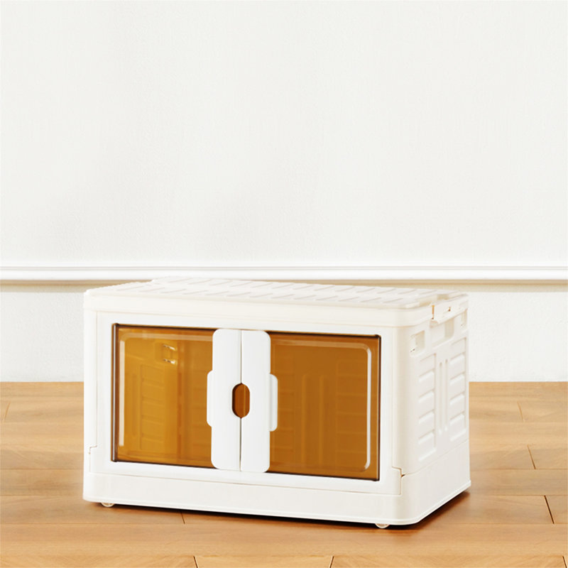 Stackable Plastic Storage Bins With Lids Foldable Storage Boxes With Doors & Wheels