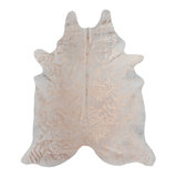 Isola Hide Abstract Handmade Hand-Tufted Novelty 6' x 7' Cowhide Area Rug in Gold/Caramel