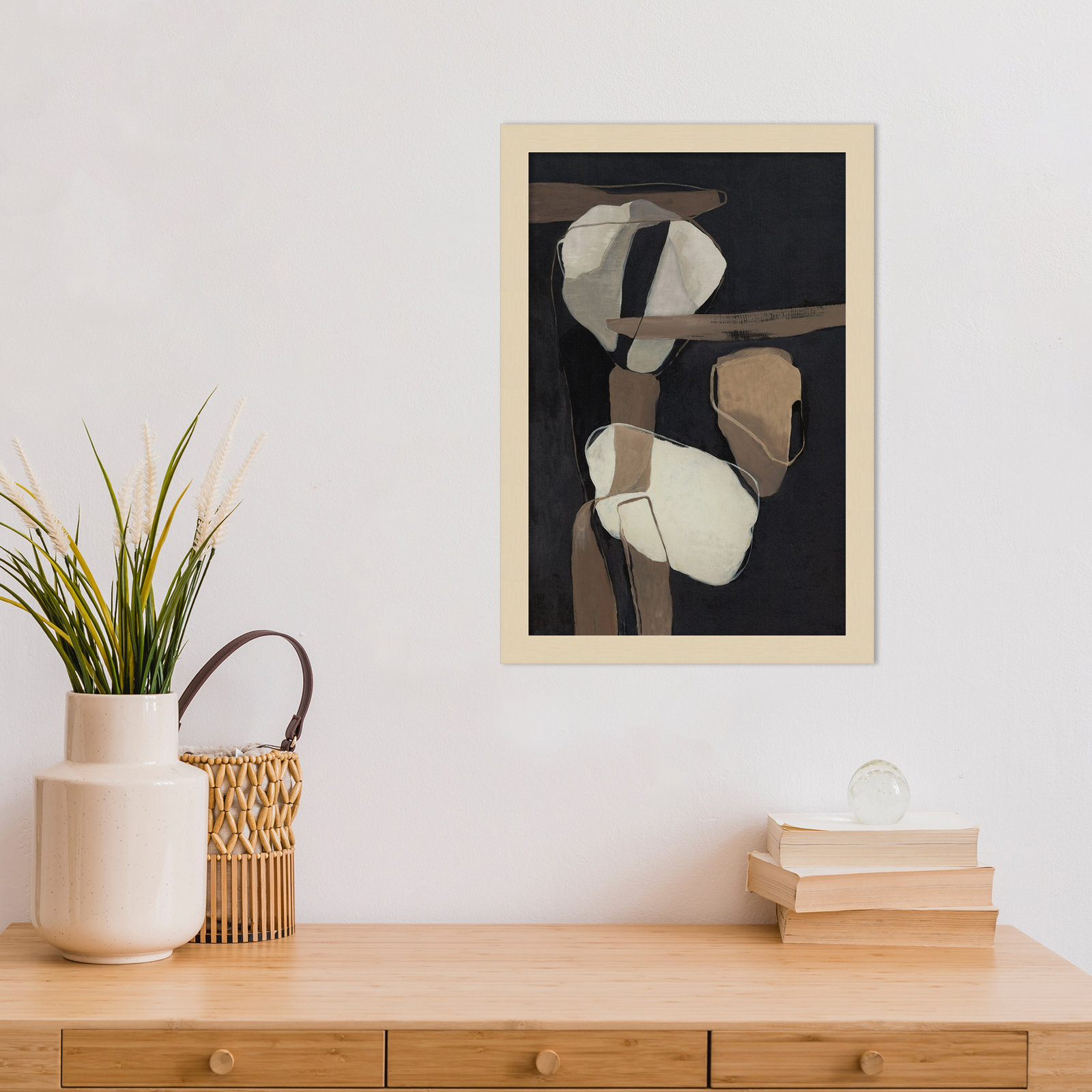 All Attached Print by Jacob q, Brown, 17" H x 12" W