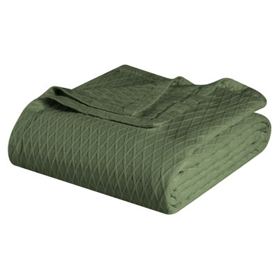 Jeté toutes saisons 100% coton Diamond Weave