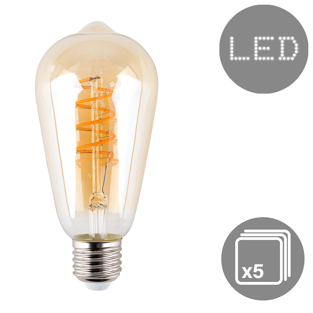 4W E27 LED Vintage Edison GLS Light Bulb Amber